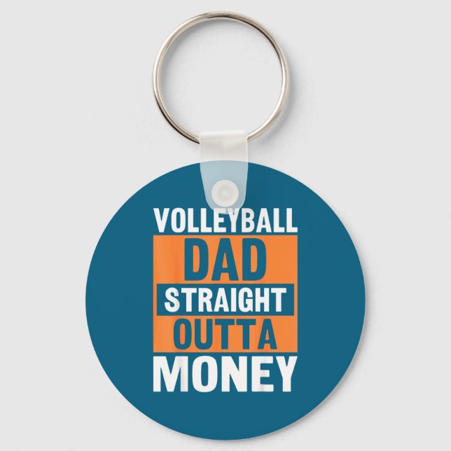 Volleybollpappa Straight Outta Pengar Rollig Srts  Nyckelring (Framsida)
