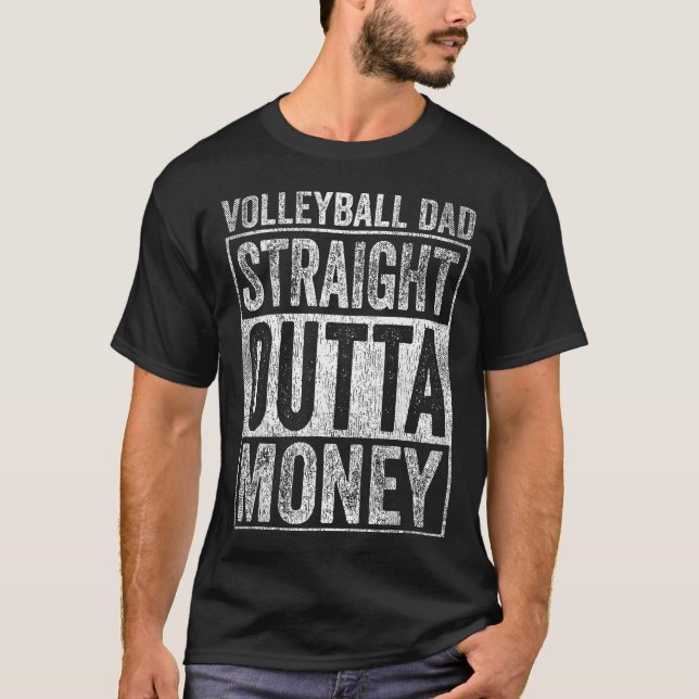 Volleybollpappa Straight Outta T Shirt (Framsida)