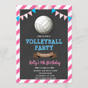 Volleybolls flickfödelsedag inbjudningar