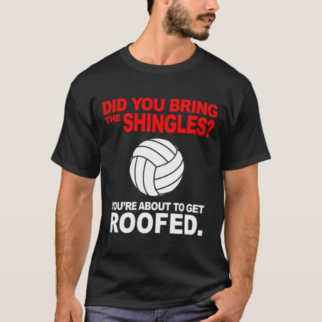 Volleybollskjorta: Taklagt med boll Tee Shirt (Framsida)