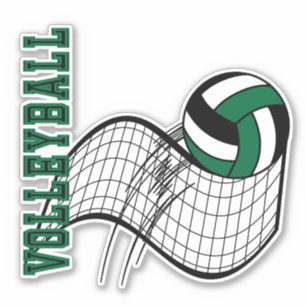 Volleybollspel - Mörk grönt Klistermärken