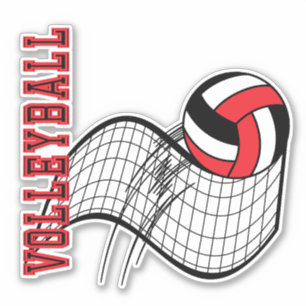 Volleybollspel - Rött Klistermärken