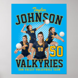 Volleybollspelare Anpassad Foto Bootleg Sport Poster