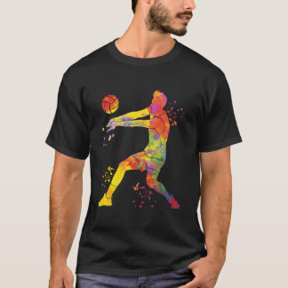 Volleybollspelare Colorsplash Beachvolleyboll T Shirt