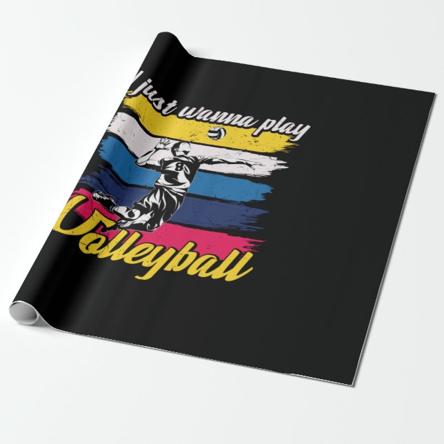 Volleybollspelare | Jag vill bara spela volleyboll Presentpapper (Utrullad)
