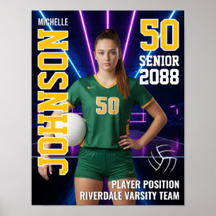 Volleybollspelare Lagfoto Anpassade Sporter Senior Poster