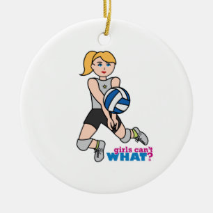 Volleybollspelare - lätt/lång julgransprydnad keramik