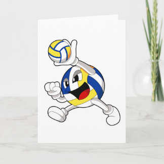 Volleybollspelare med volleyboll kort
