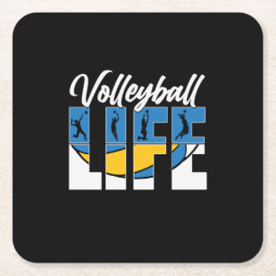 Volleybollspelare Volleyboll Liv Underlägg Papper Kvadrat
