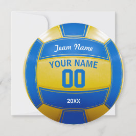 Volleybollspelarens Namn Year Team Blue och Gult Tack Kort