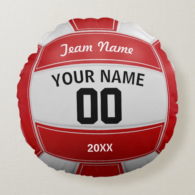 Volleybollspelarens Namn Year Team Red Rund Kudde (Framsidan)