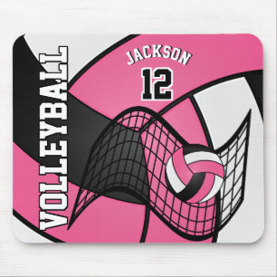 Volleybollsport i shock rosa, en vit och en svart musmatta