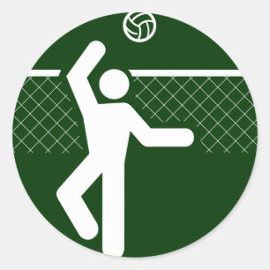 Volleybollsymbolklistermärke Runt Klistermärke