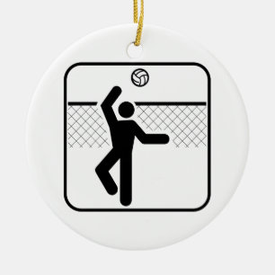 Volleybollsymbolprydnad Julgransprydnad Keramik