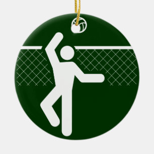 Volleybollsymbolprydnad Julgransprydnad Keramik