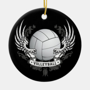 Volleybollvingarprydnad Julgransprydnad Keramik