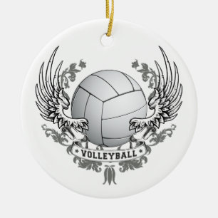 Volleybollvingarprydnad Julgransprydnad Keramik