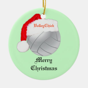 VolleyChick beställnings- Santa bollprydnad Julgransprydnad Keramik