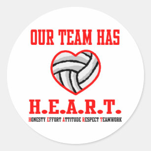 VolleyChick Heart Runt Klistermärke