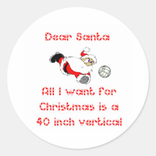 VolleyChick Kära Santa 1-sidan Runt Klistermärke