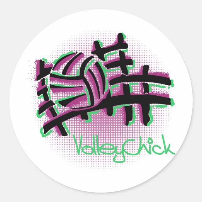 VolleyChick Netzo Runt Klistermärke (Framsida)