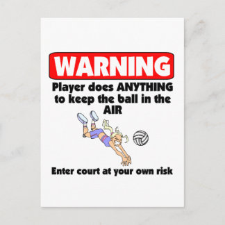 VolleyChick Warning Vykort