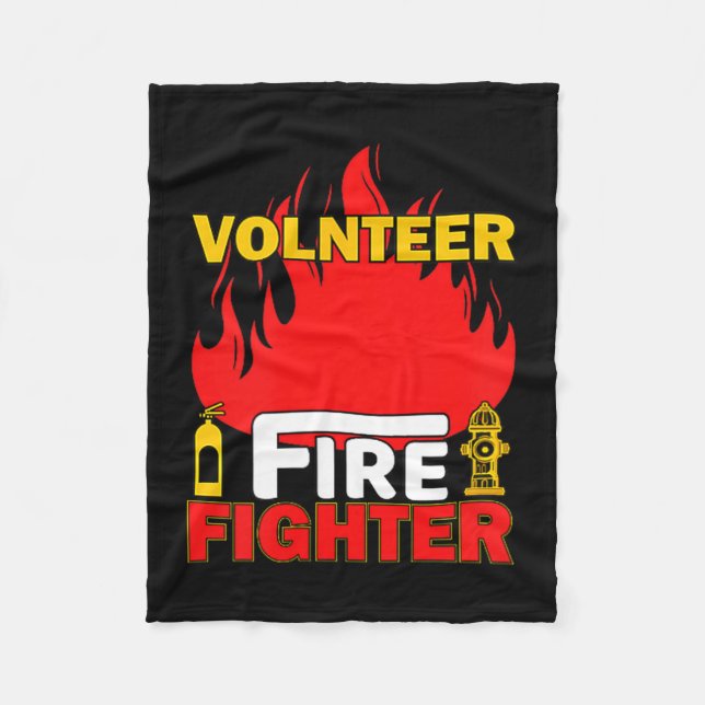 Volnteer Firefighter Fireman Gift Proud Firefighte Fleecefilt (Framsidan)