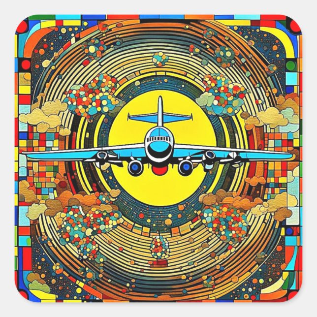 Volo 15 fyrkantigt klistermärke (Framsida)