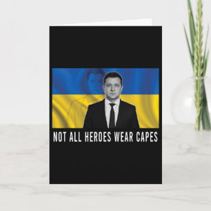 Volodymyr Zelensky Alla Hjältar Bär Inte Kappor St Kort