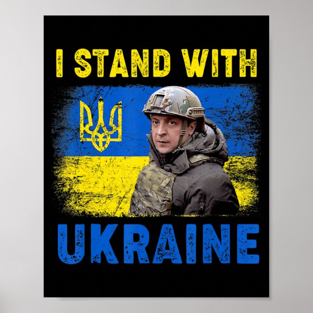 Volodymyr Zelensky I Stand With Ukraine Ukrainian  Poster (Framsidan)