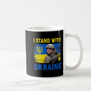Volodymyr Zelensky I står på Ukrainas sida Kaffemugg