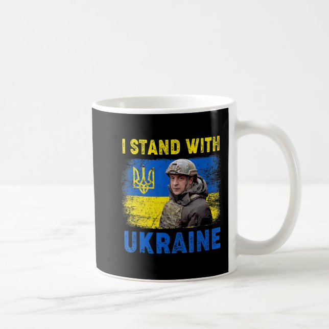 Volodymyr Zelensky I står på Ukrainas sida Kaffemugg (Höger)