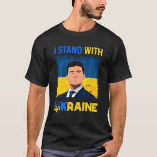 Volodymyr Zelensky Jag står med Ukraina Pro Ukrain T Shirt