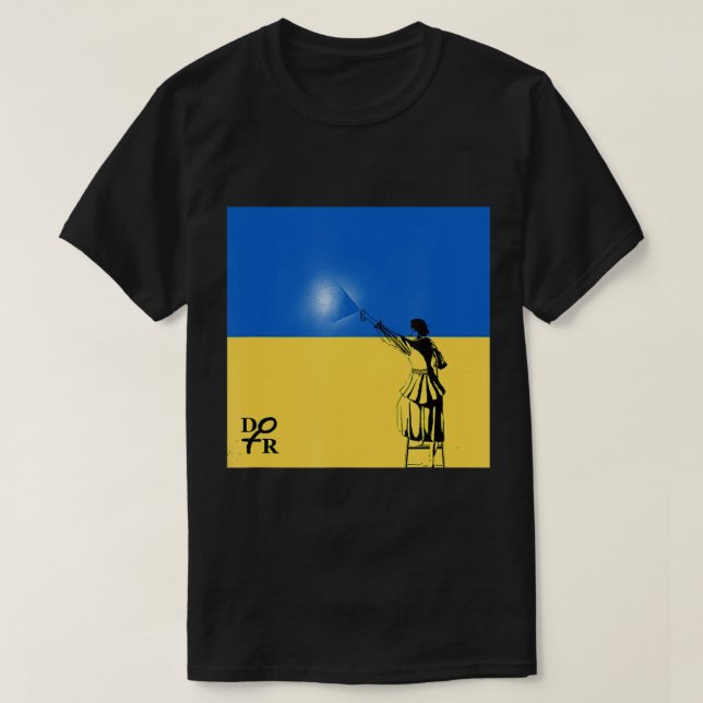 Volodymyr Zelensky President Ukraina Flagga Spray  T Shirt (Design framsida)