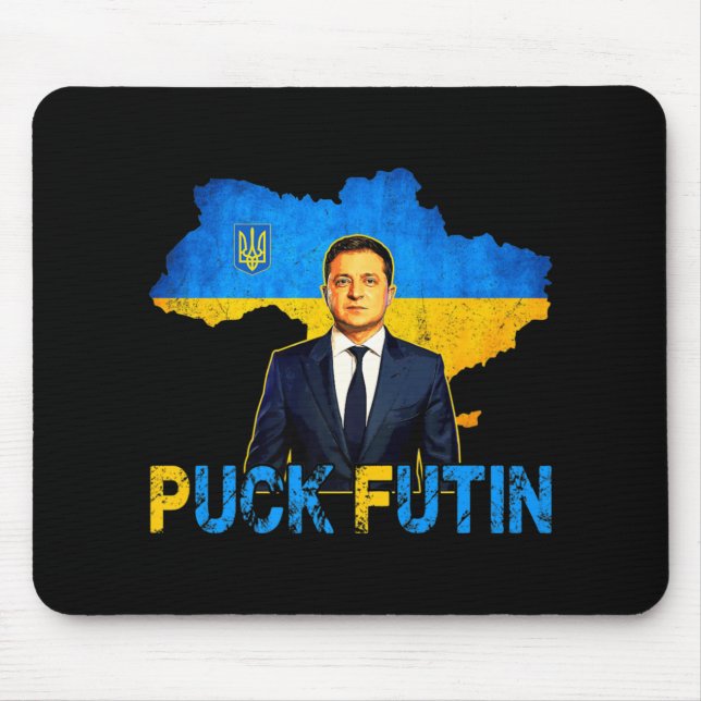 Volodymyr Zelensky Puck Futin PM jag står med Stor Musmatta (Framsidan)