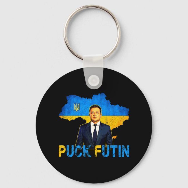Volodymyr Zelensky Puck Futin PM jag står med Stor Nyckelring (Framsida)