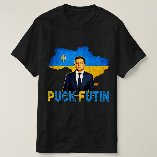 Volodymyr Zelensky Puck Futin PM jag står med Stor T Shirt (Design framsida)
