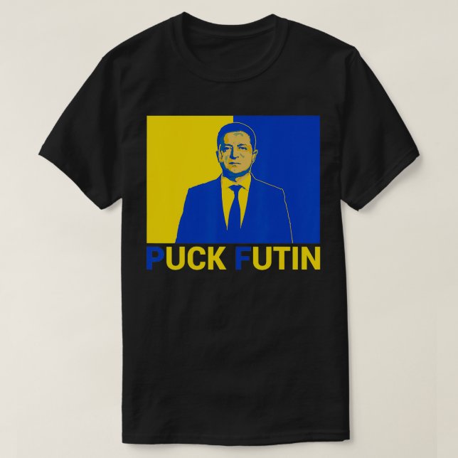 Volodymyr Zelensky Puck Futin Support Ukraina Ukra T Shirt (Design framsida)