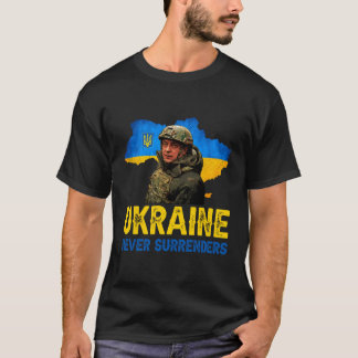 Volodymyr Zelensky Ukraina ger aldrig sitt stöd T Shirt