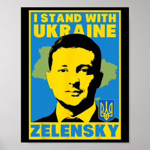 Volodymyr Zelensky Ukraina Ukrainsk Flagga Tröja Poster