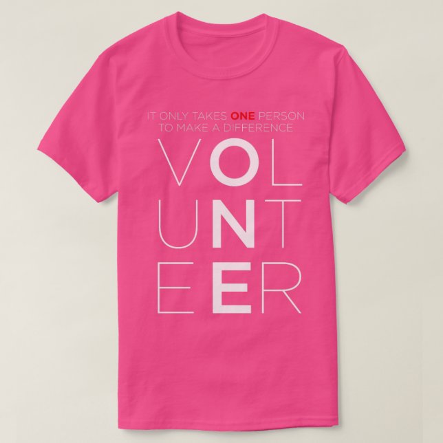 Volontärarbete gör skillnad på volontärarbete t shirt (Design framsida)