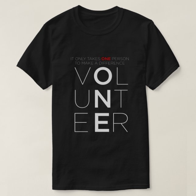 Volontärarbete gör skillnad på volontärarbete t shirt (Design framsida)