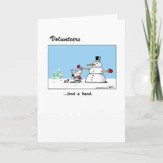 Volontärer lånar en räcka tack kort