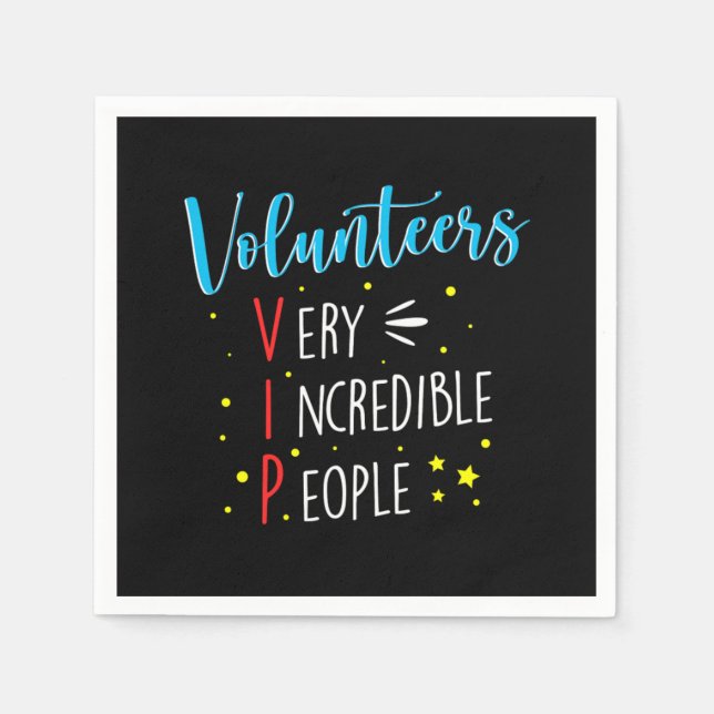 Volontärer VIP Volunteering Charity Resc Pappersservett (Framsidan)