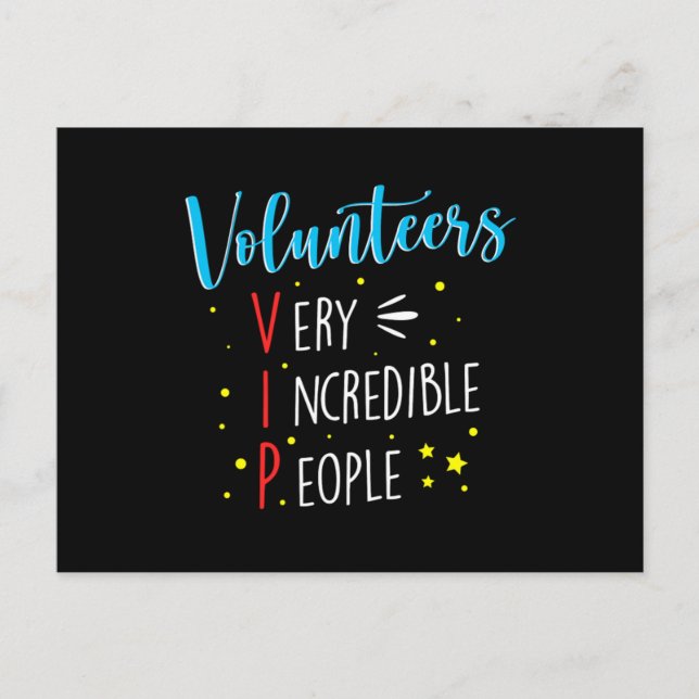 Volontärer VIP Volunteering Charity Resc Vykort (Framsida)
