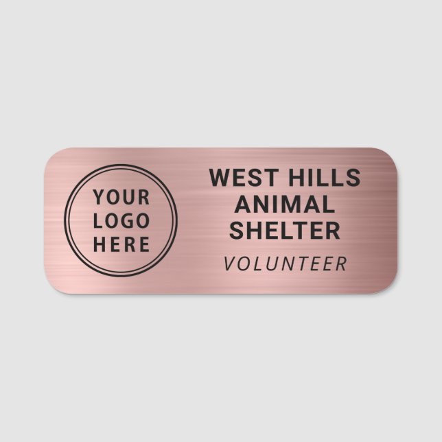 Volontärlogotyp Rose Gold Namnbricka (Framsida)