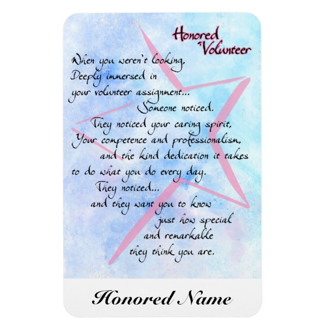 Volontärtack och uppskattning, magnet (Vertikal)