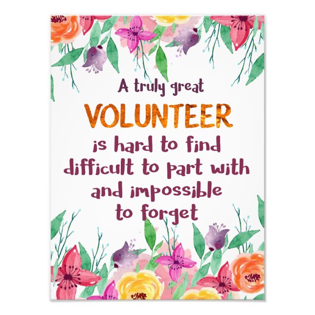 Volontärtack till Volunteer-uppskattningsklapp Fototryck (Framsidan)