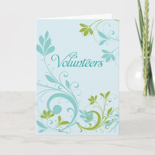 Volontärtackkrickan & grönt virvlar runt tack kort (Framsida)