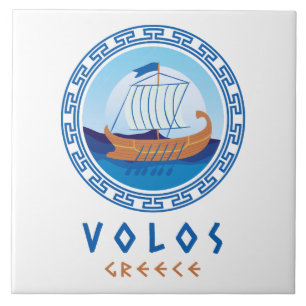 Volos, Greklands Frakt Design Ceramic Tile, Grekla Kakelplatta